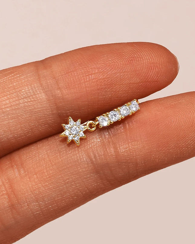 Aide Sterling Silver 925 Pierceing Zircon Nose Ring Simple Round Size Printing Twist Rope Nose Ring Women Jewelry Nose Rings 1pc