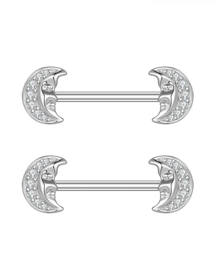 2pcs Heart Bear Dangled Nipple Piercings Screwed 14G Flower Butterfly Shield Bar Barbell Nipple Ring Piercing Nombril Jewelry