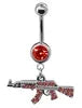 Belly Button rings Gun Dangle navel Ring clear Gem belly button Ring Body piercing Jewelry belly piercing for women