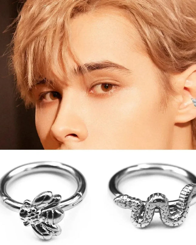 Nose Rings Hinged Segment Daith Hoop Rings Snake Bee Nose Ear Cartilage Ring Lip Septum Piercing Jewelry