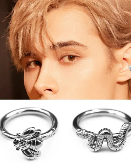 Nose Rings Hinged Segment Daith Hoop Rings Snake Bee Nose Ear Cartilage Ring Lip Septum Piercing Jewelry