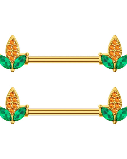 2pcs Animal Plant Series Nipple Piercing Shield Barbell for Women Both Sides Screwed Sexy Body Nipple Ring Piercings Nombril