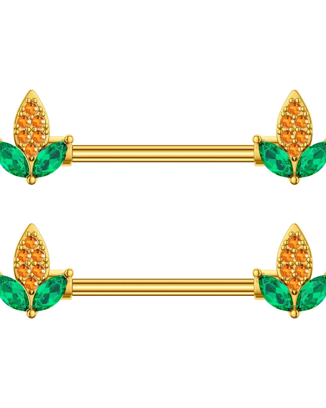 2pcs Animal Plant Series Nipple Piercing Shield Barbell for Women Both Sides Screwed Sexy Body Nipple Ring Piercings Nombril