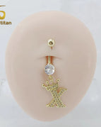X Belly Ring / Navel & Bell Button Rings / China Mainland|10mm Steel Bar|body|Geometric