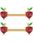 3462-GD / Nipple Rings / body|Heart