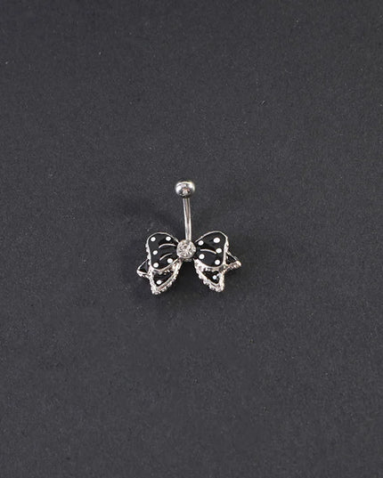 Stainless Steel Bow Piercing Fake Belly Button Ring Body Jewelry Ornaments For Women