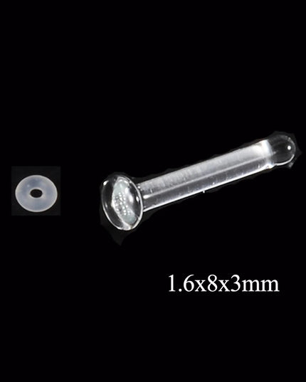 1PC Glass Nose Helix Studs Transparent Straight Curved Nose Ring Prevent Allergy Nariz Tragus Navel Piercing Body Jewelry
