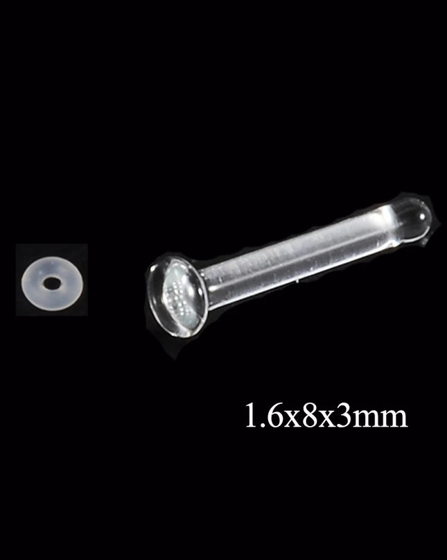 1PC Glass Nose Helix Studs Transparent Straight Curved Nose Ring Prevent Allergy Nariz Tragus Navel Piercing Body Jewelry