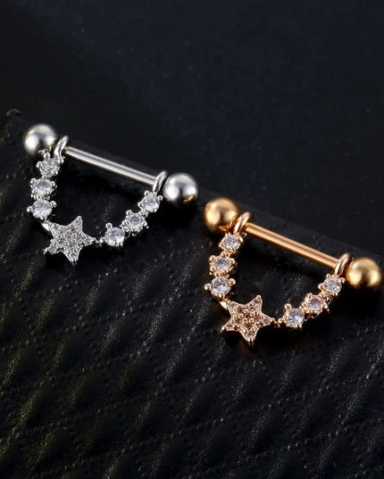 Sexy Nipple Ring Stainless Steel Zircon U Shape Barbell Nipple Studs Piercing Helix Piercing Body Papillary nail Jewelry