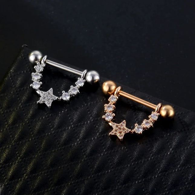 Sexy Nipple Ring Stainless Steel Zircon U Shape Barbell Nipple Studs Piercing Helix Piercing Body Papillary nail Jewelry