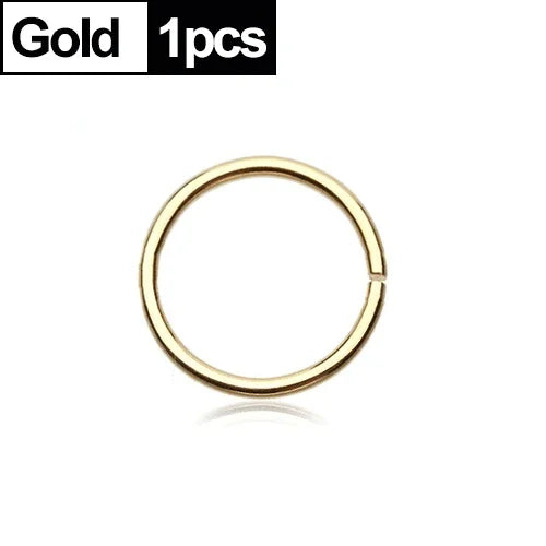 1/2pcs Nose Ring Clips Septum Ring Hoop Cartilage Tragus Helix Small Piercing Nose Rings  For Women Body Jewelry Accessories