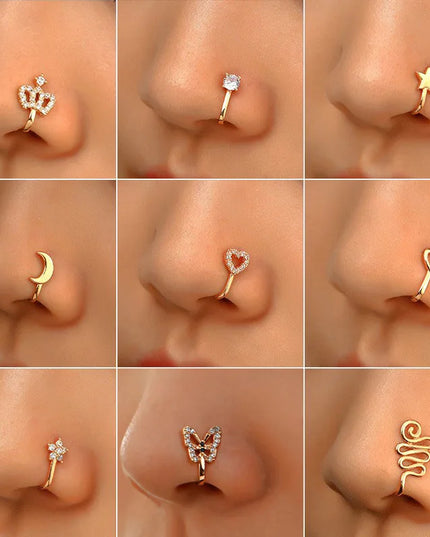 Men Women Nose Ring Clip Fake Septum Piering Rock Hip Hoop Punk Stainless Steel Body Jewelry Non Perforation Nose Clip Ring 2026
