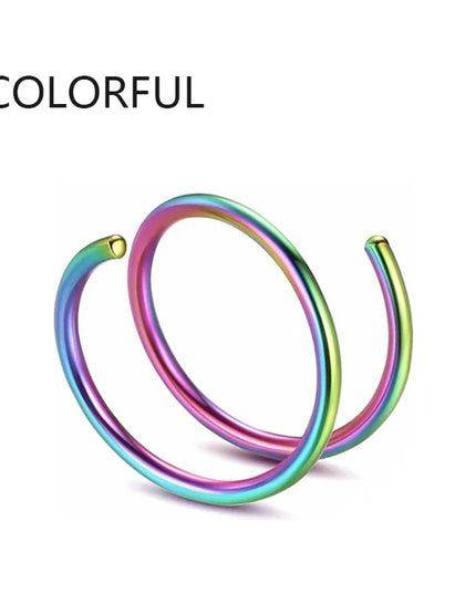 Women Fake Piercing Nose Ring Hoop Septum Non Piercing Nose Clip Rock HipHoop Stainless Steel Magnet Fashion Punk Body Jewelry