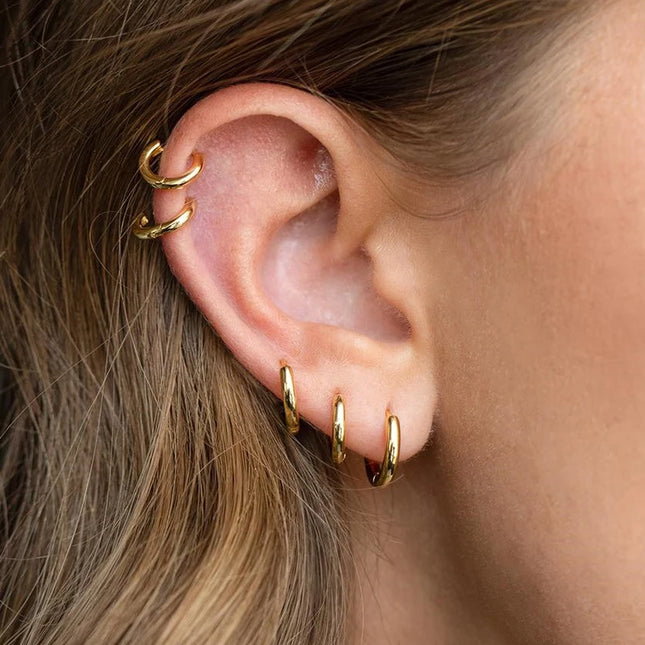 Ear Piercing For Women Pierced Earring Daith Helix Flat Lobe Star Plant Lightning Zircon Stainless Steel Ear Hoop Jewelry Gift