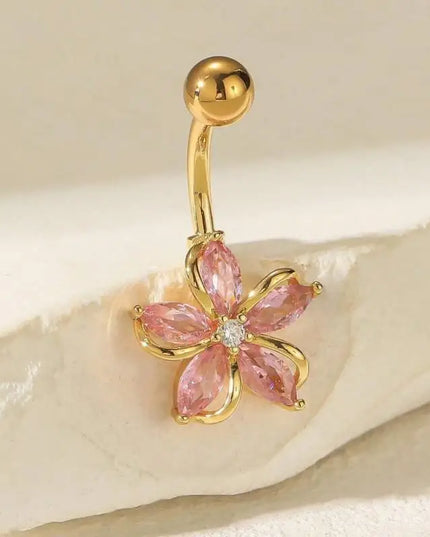 Steel Belly Button Ring Cute Devil Heart Cubic Zirconia Inlaid Hypoallergenic Navel Ring for Teen Girls Daily Use