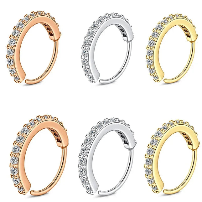 1/2/3pcs Fake Nose Ring For Women Stainless Steel Round Cartilage Tragus Helix Ear Nose Piercing Falso Nariz Body Jewelry