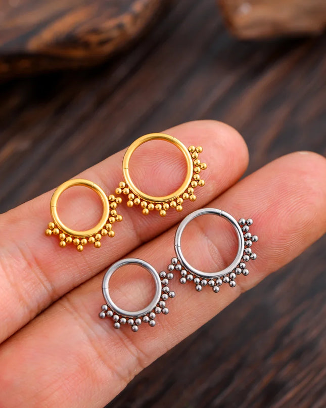 Nose Rings G23 Titanium Piercing Beads Earrings 16G Segment Hinged Nose Clickers Ear Daith Tragus Cartilage Piercing Jewelry