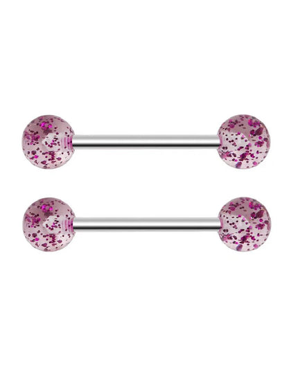 48 Pcs/2 Pcs Nipple Ring Tongue Ring Surgical Steel Straight 14G Barbell Piercing Jewelry 12MM 14MM 16MM Women's and Men's Glow