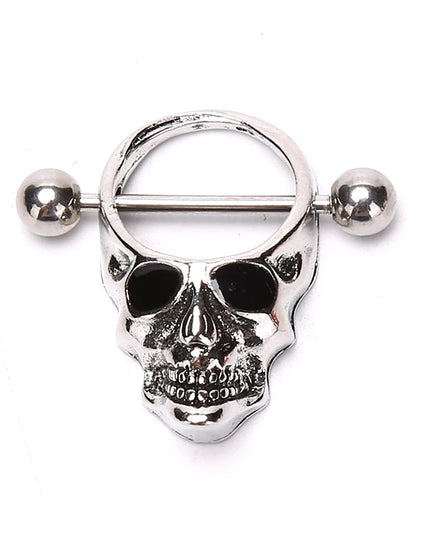 Hot! Skull Bars Nipple Ring Piercing Bar Stainless Steel Barbell Body Breast Jewelry
