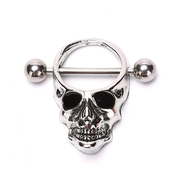 Hot! Skull Bars Nipple Ring Piercing Bar Stainless Steel Barbell Body Breast Jewelry