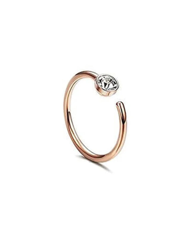 Women Fake Piering Zircon Nose Ring Fashion Non Piercing Nose Clip Stainless Steel Fake Perforation Nasal Septum Body Jewelry