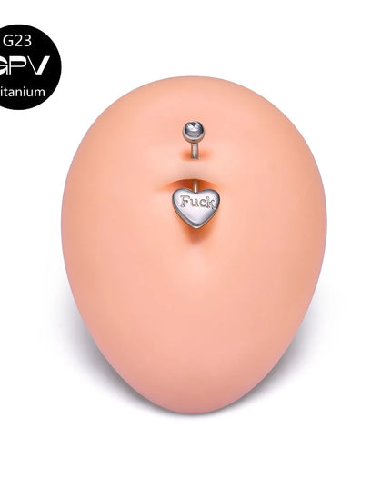 ASTM G23 Titanium Love Belly Button Ring Engraved Letters Internal Thread Women's Pierced Jewelry Belly Button Ornament