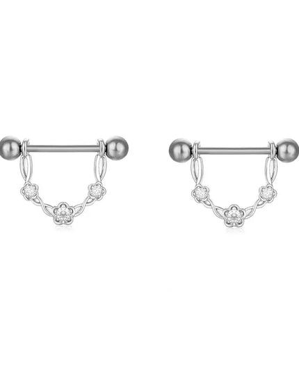 Sexy Nipple Ring Stainless Steel Zircon U Shape Barbell Nipple Studs Piercing Helix Piercing Body Papillary nail Jewelry