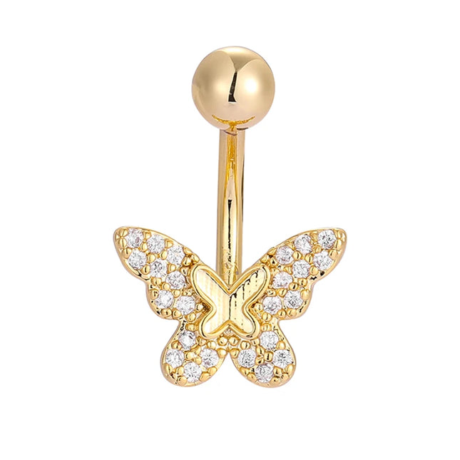 1PC 14G Surgical Steel Belly Button Rings Bow Butterfly Snake Cubic Zirconia Belly Button Barb Ombligo Piercing Jewelry