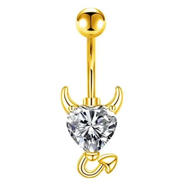 1PCS Bat Belly Button Piercing Jewelry 14G Claw Belly Ring Body Piercing Bee Navel Piercing Heart Belly Bars Piercings Ombligo