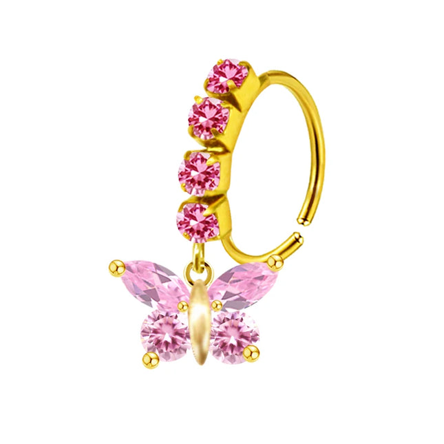 Nose Piercing Nose Ring Stainless Steel Colorful Nose Ring Dangle Nose Rings Piercing Jewelry For Women