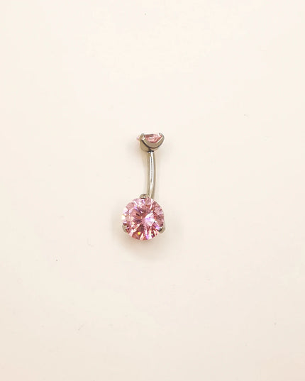 G23 Titanium Belly Button Ring Hypoallergenic Belly Rings Piercing 14G 10mm Navel Piercing Jewelry with Round Cubic Zirconia
