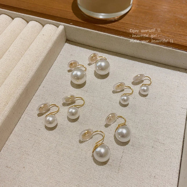 Pearl Ear Clip Fashion Without Ear Hole Earings Simple Ear Cuff Fake Piercing Fashion Jewelry Sweet Earings For Women