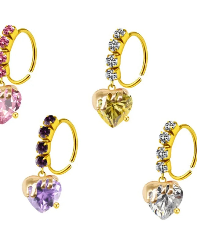 Nose Piercing Nose Ring Stainless Steel Colorful Nose Ring Dangle Nose Rings Piercing Jewelry For Women