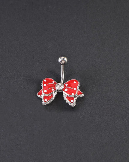 Stainless Steel Bow Piercing Fake Belly Button Ring Body Jewelry Ornaments For Women