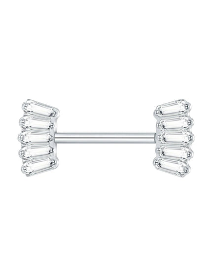 1Pc Titanium Nipple Piercing Jewelry Internally Threaded Nipple Barbell Mamilo Piercing Prong Set Heart CZ Nipple Rings Women