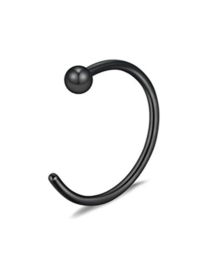 1Pcs 20G Nose Rings Hoop Surgical Stainless Steel Studs Screw L Shaped Nose Piercing Jewelry Women Black Woman and Man