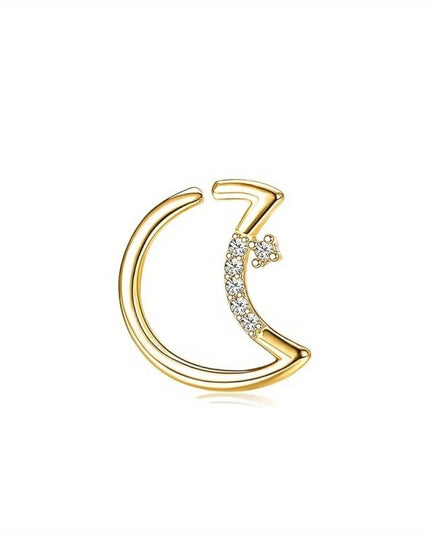Drperfect Piercing Jewelry 16G Surgical Steel  Curved Barbell Eyebrow Rings Lip Belly Button Piercing Heart Moon Earrings