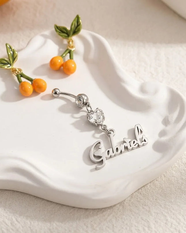 Custom Name Belly Button Ring For Women 12 Birthstone Options Personalized Navel Piercing Jewelry Beach Birthday Gift For Her