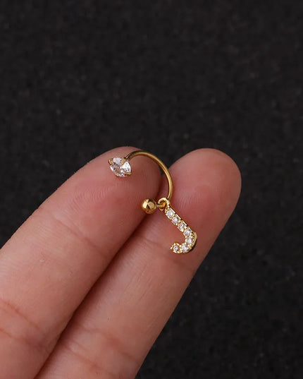 1Pc  English Letter Piercing  Tragus Piercing Jewelry Septo Nose Lip Ear Septum Cartilage Captive Hoop Ring Jewelry Pendientes