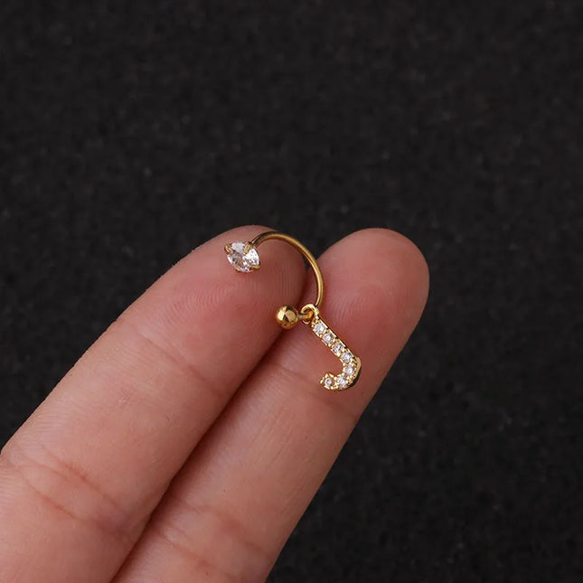 1Pc  English Letter Piercing  Tragus Piercing Jewelry Septo Nose Lip Ear Septum Cartilage Captive Hoop Ring Jewelry Pendientes