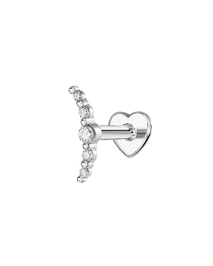 AIDE Heart Round Ball Flat Helix Piercing Earring 925 Sterling Silver Ear Studs Geometric Zircon Exquisite Trinket Studs Aretes