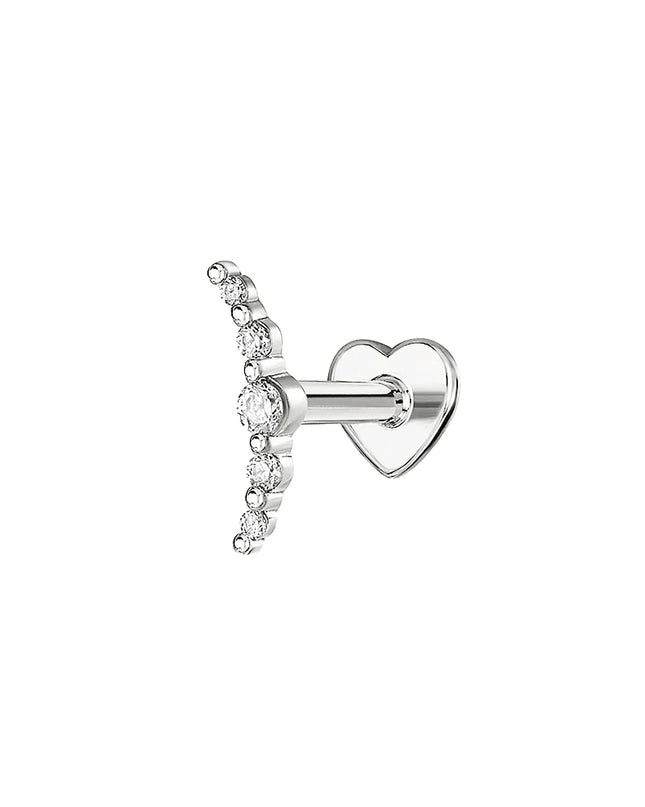 AIDE Heart Round Ball Flat Helix Piercing Earring 925 Sterling Silver Ear Studs Geometric Zircon Exquisite Trinket Studs Aretes