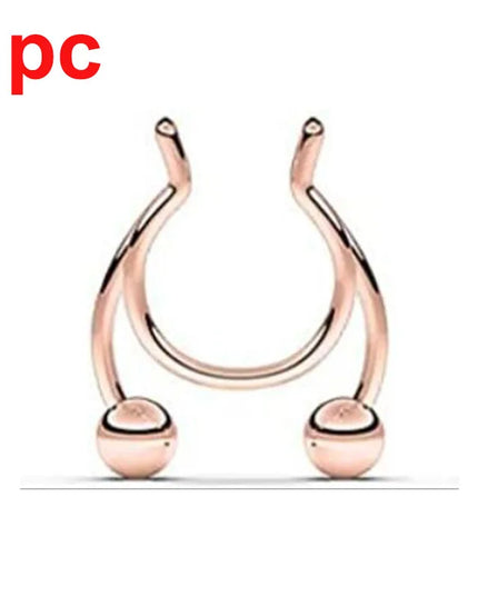 Punk C Shape Steel Nose Ring Horseshoe Lip Ring puncture Hook Clip Earrings Septum  No Allergic Body Piercing Jewelry Nose Rings