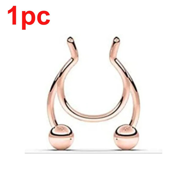 Punk C Shape Steel Nose Ring Horseshoe Lip Ring puncture Hook Clip Earrings Septum  No Allergic Body Piercing Jewelry Nose Rings