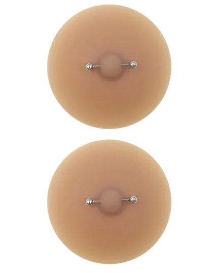 Women Nipple Cover with Faux Piercing Lingerie Breast Pasties Adhesive Chest Pad