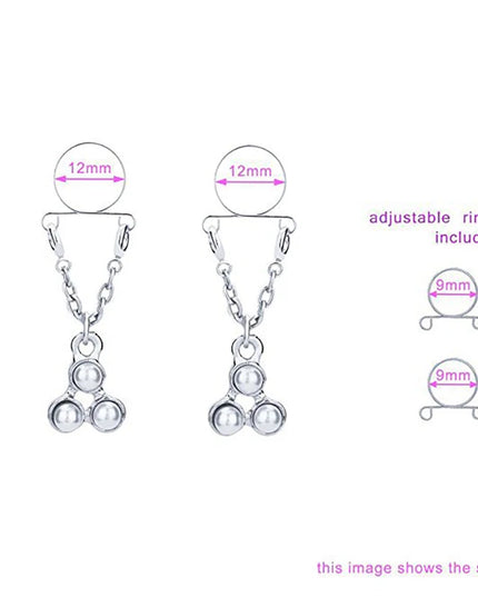 1 Pair New Fake Nipple Ring Sexy Tassel Crystal Butterfly Pendant For Women Girls Adjustable Faux Nipple Piercing Body Jewelry