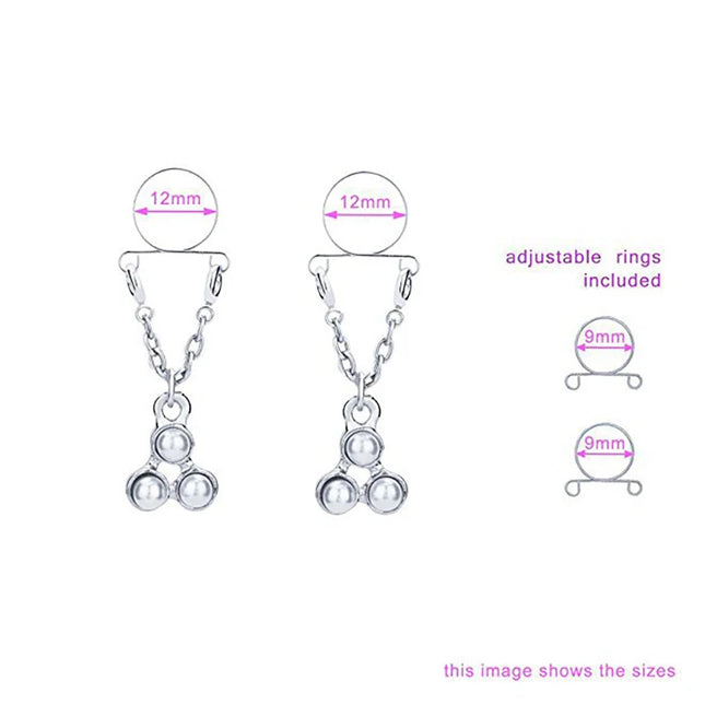1 Pair New Fake Nipple Ring Sexy Tassel Crystal Butterfly Pendant For Women Girls Adjustable Faux Nipple Piercing Body Jewelry