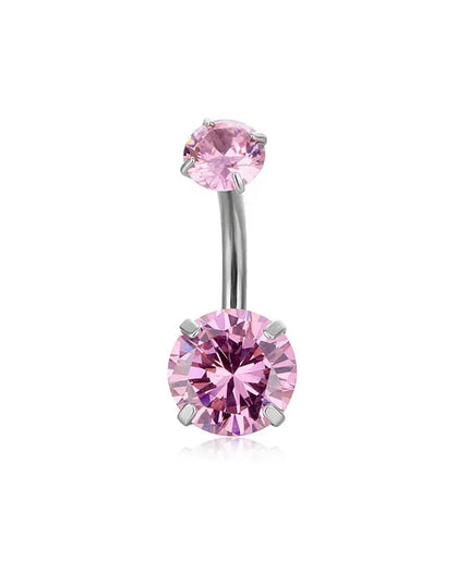 Steel Belly Button Rings Pink Crystal Piercing Navel Heart Style Navel Piercing Earring Belly Piercing Sexy Body Jewelry Ombligo