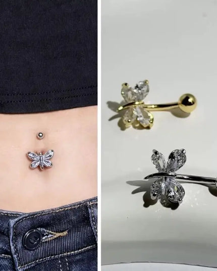 Steel Belly Button Ring Cute Devil Heart Cubic Zirconia Inlaid Hypoallergenic Navel Ring for Teen Girls Daily Use