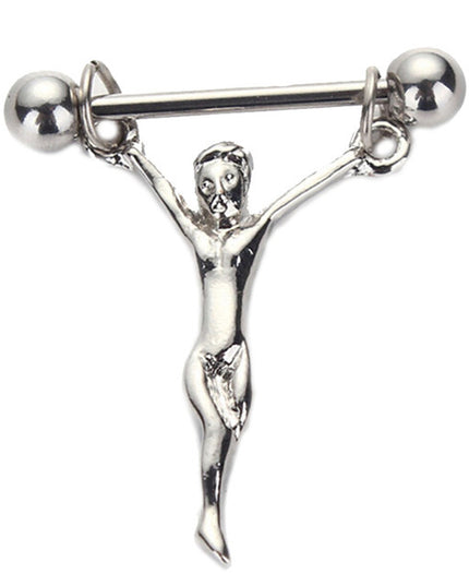Straight Rod Snake Wing Nipple rings Breast Ring Heart Shaped Adjustable Nipple Piercing Human Jewelry